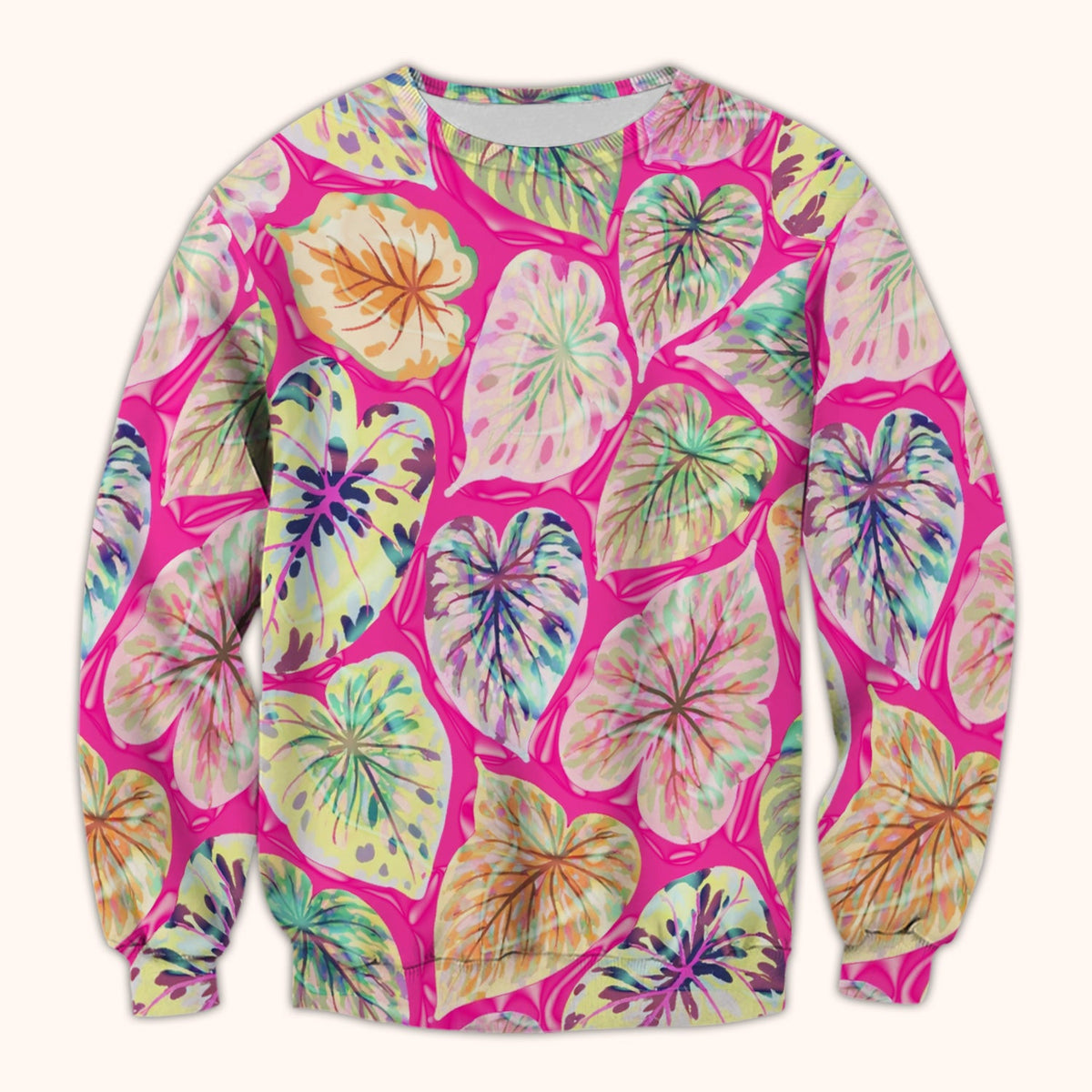 Tropical Colorful Leaf Nurse Scrub Top