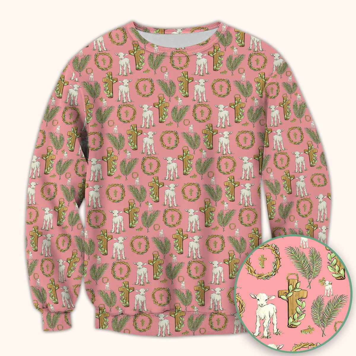 Faith Lamb Cross Nurse Scrub Top