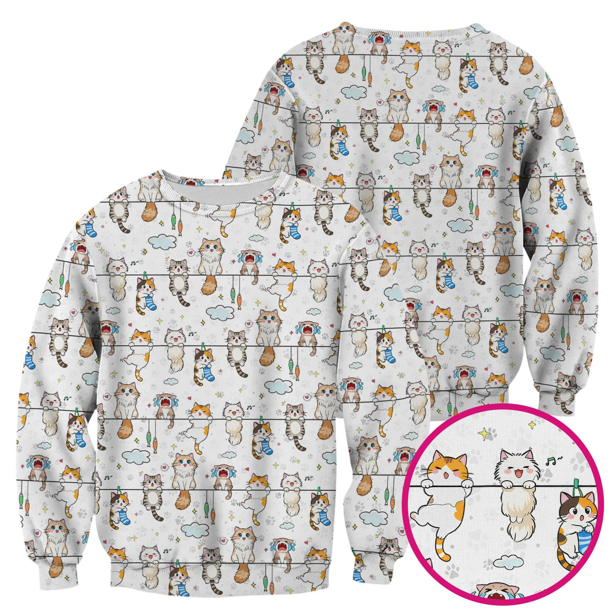 Cats With Cute Expressions Nurse Scrub Top