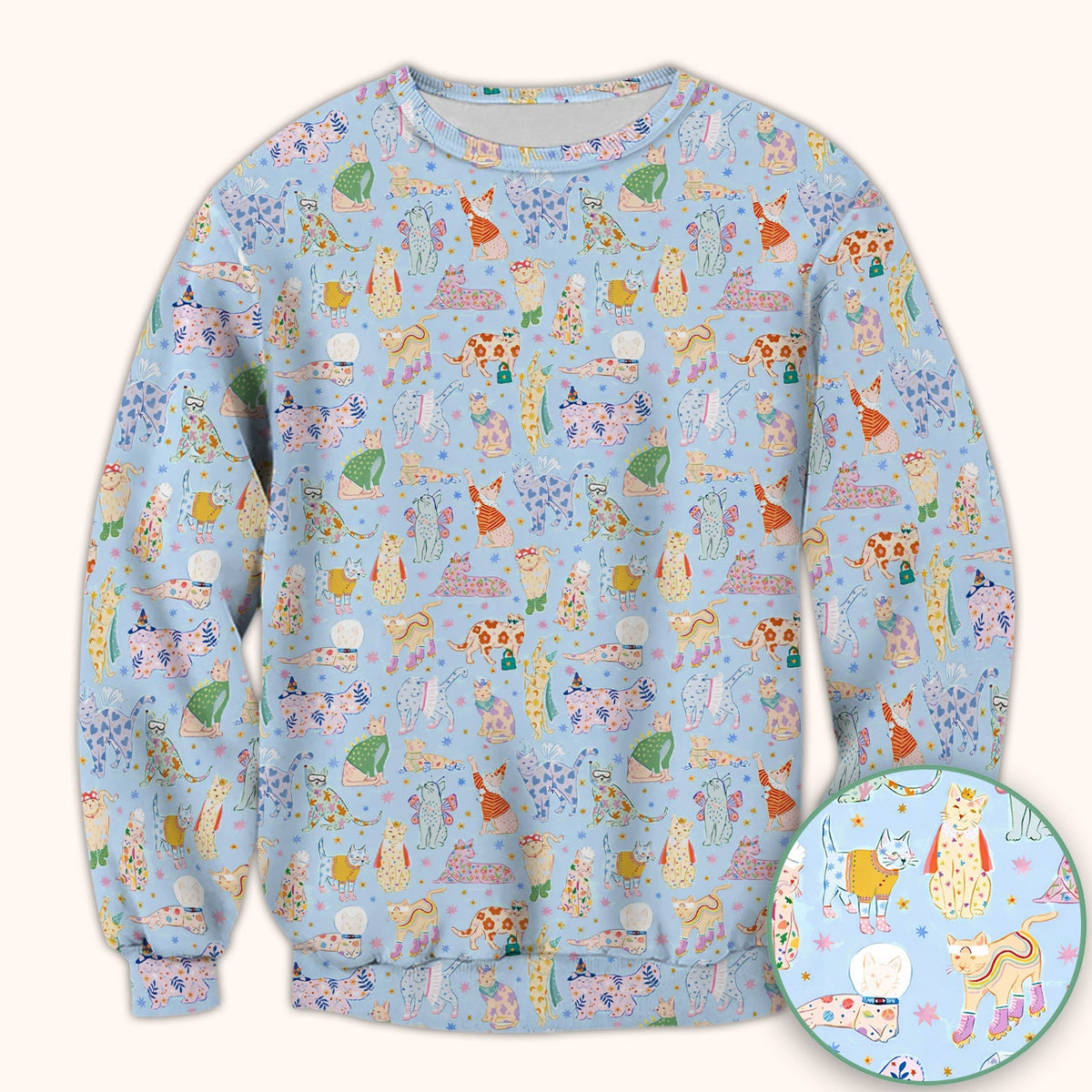 Colorful Cats Nurse Scrub Top