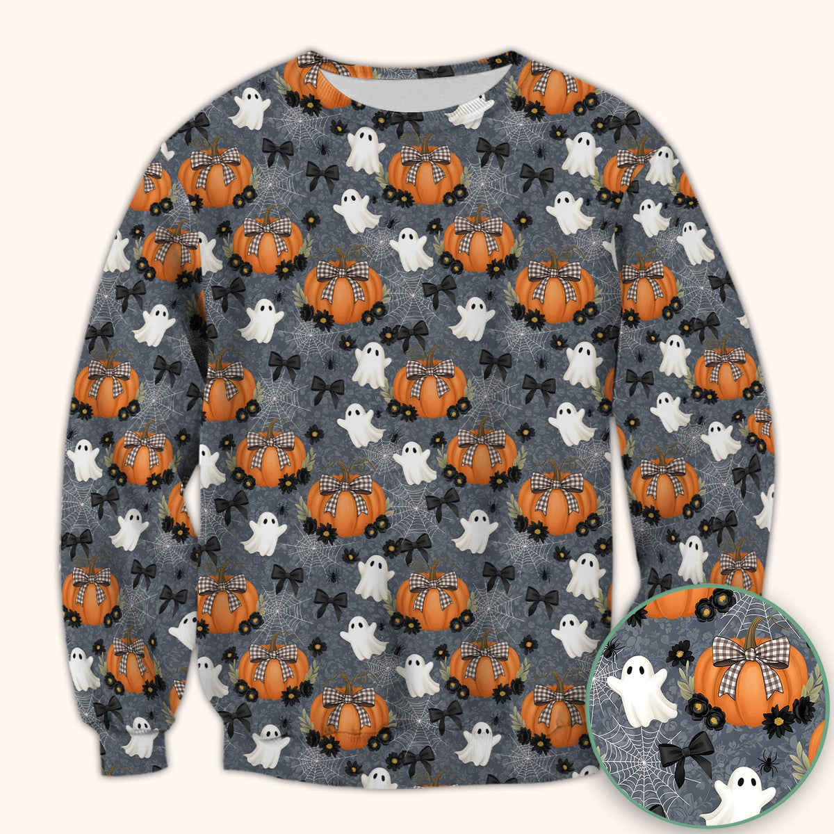 Ghost Pumpkin Halloween Nurse Scrub Top