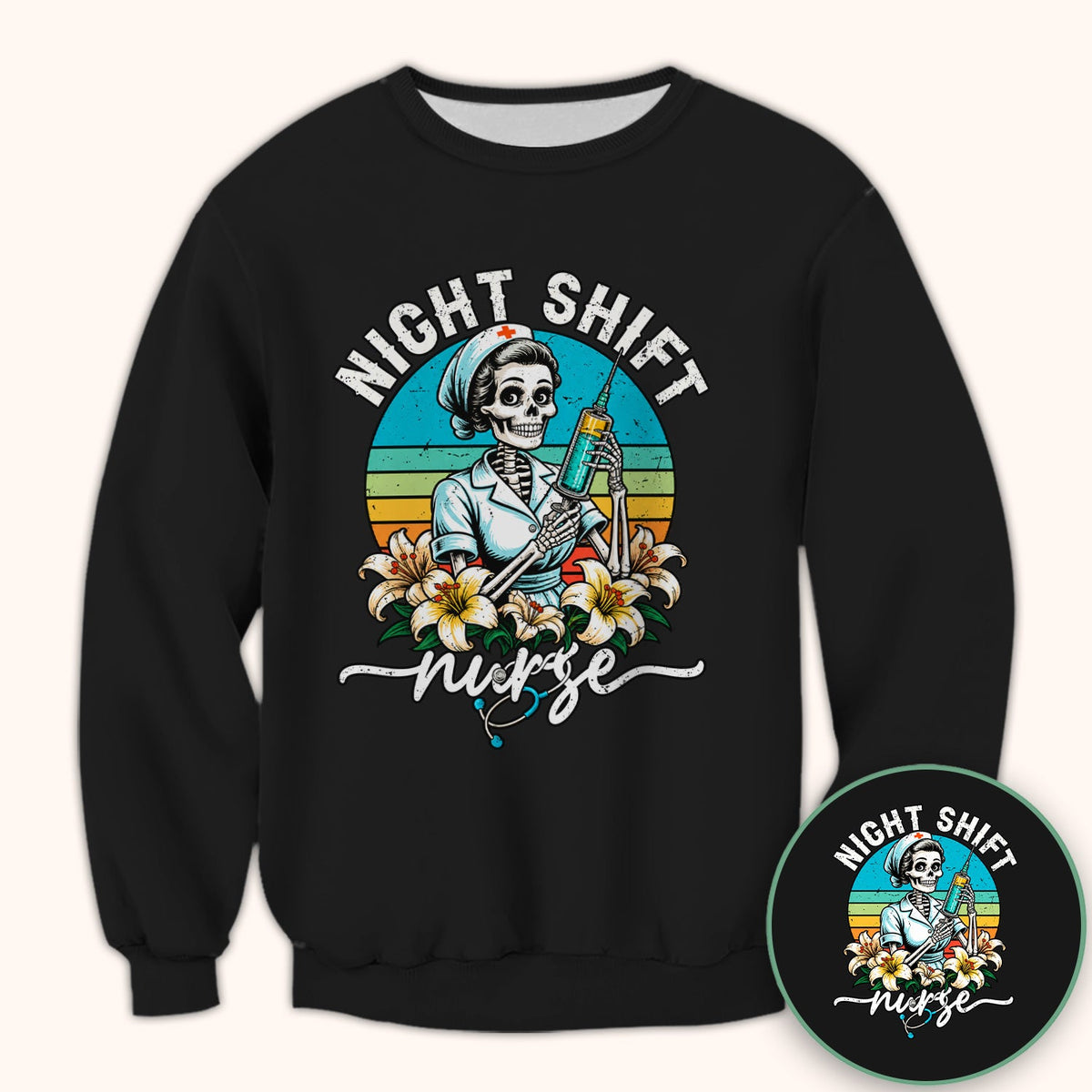 Night Shift Skeleton Nurse Shirt