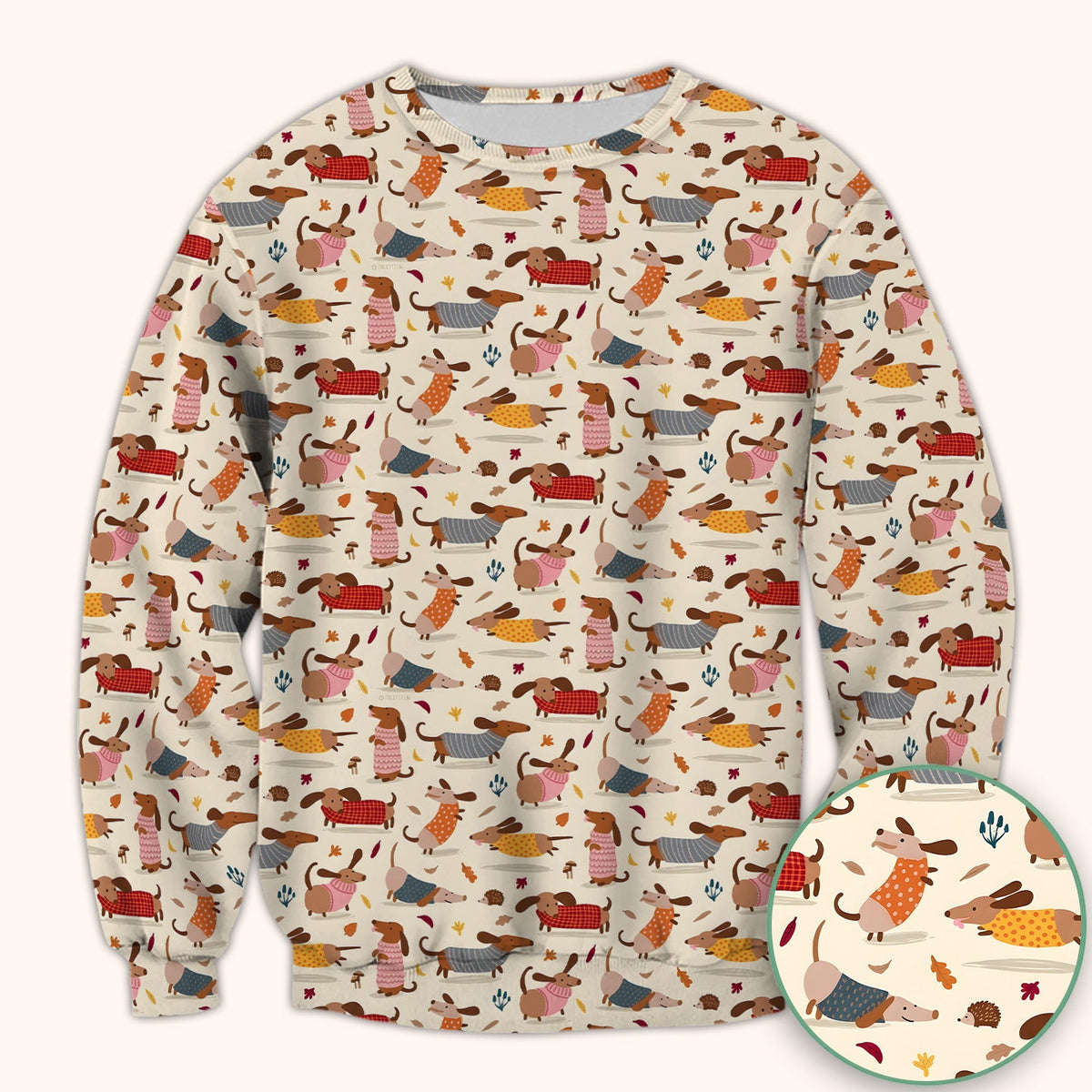 Cute Autumn Dachshund Nurse Scrub Top