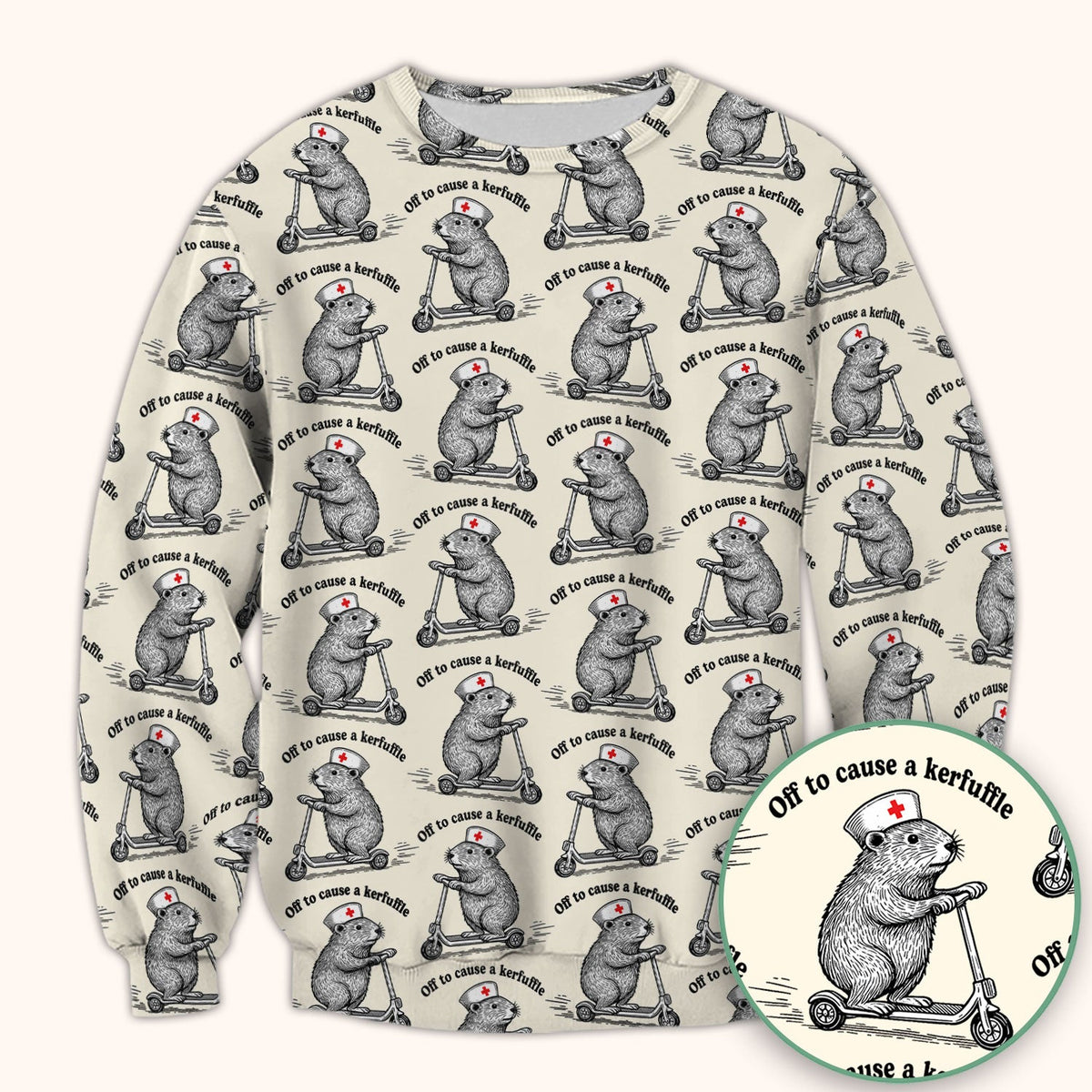 Mouse Scooter Nurse Scrub Top