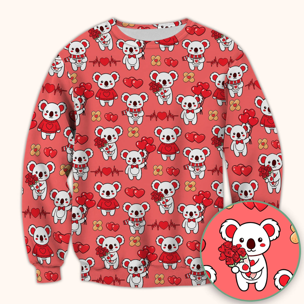 Sweet Koala Scrub Top - Valentines Day Gift For Nurse