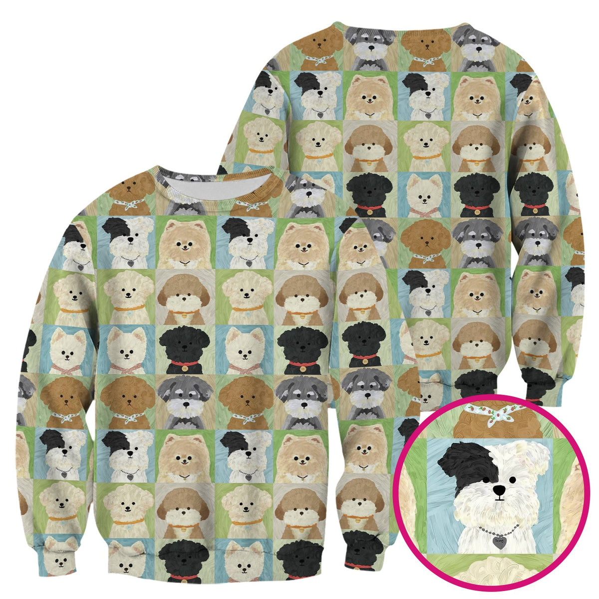 Adorable Different Dog Breeds Nurse Scrub Top