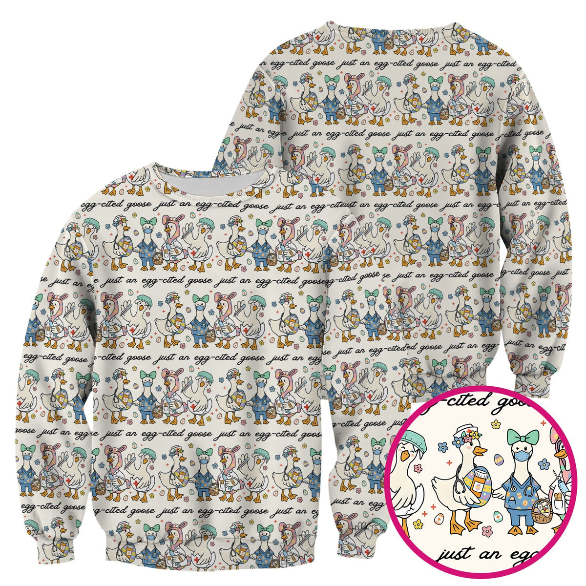 Easter Goose Nurse Scrub Top