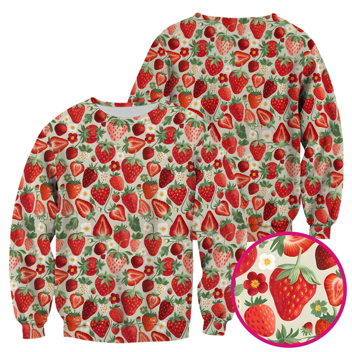 Fresh Strawberry Leaves Nurse Scrub Top