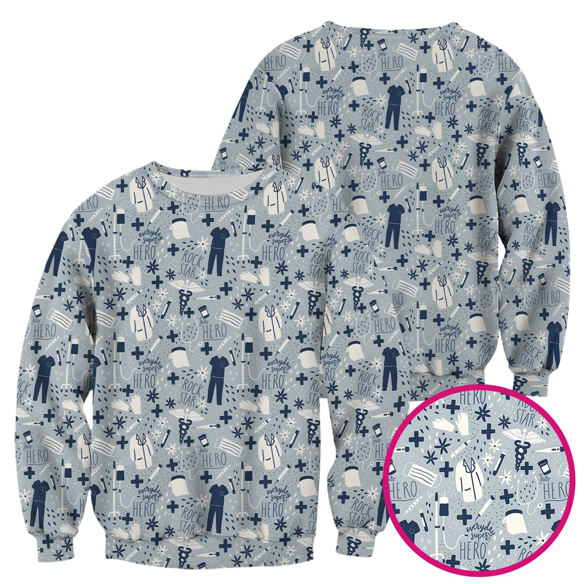 Healthcare Hero Medical Tools Nurse Scrub Top