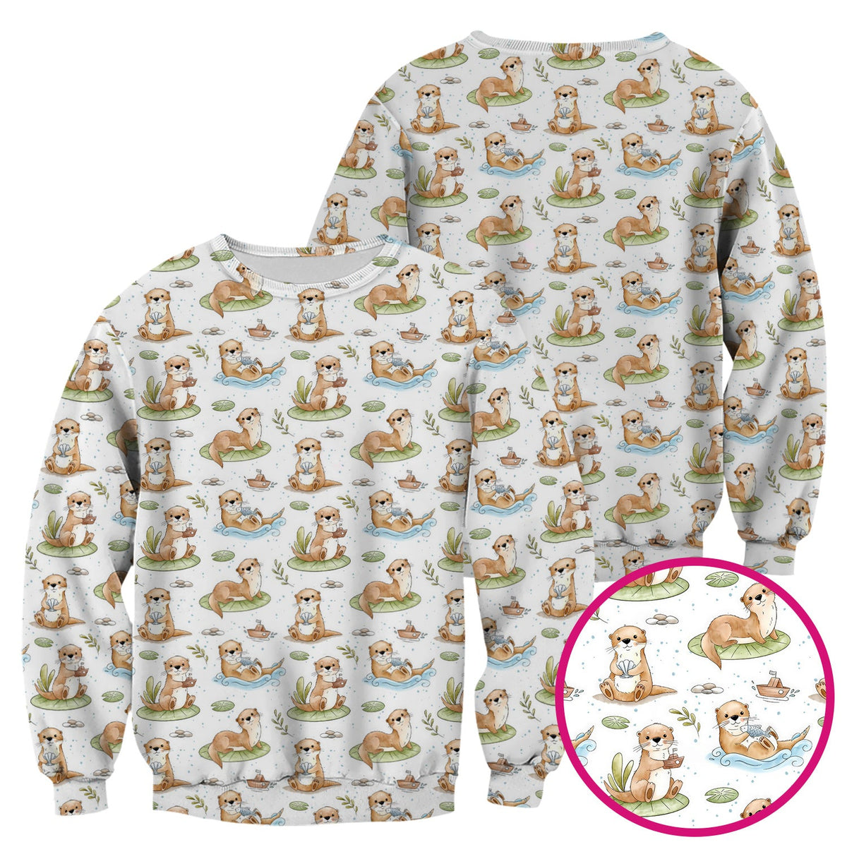 Otter Lily Pad Nurse Scrub Top
