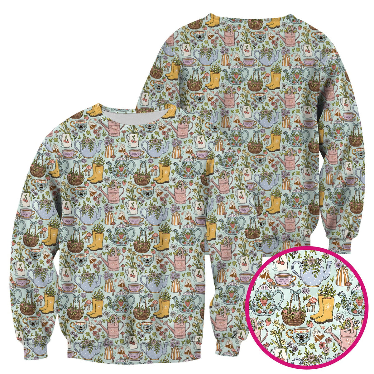 Garden Tea Party Floral Nurse Scrub Top