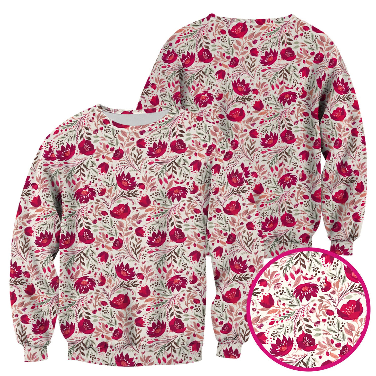 Elegant Floral Botanical Nurse Scrub Top