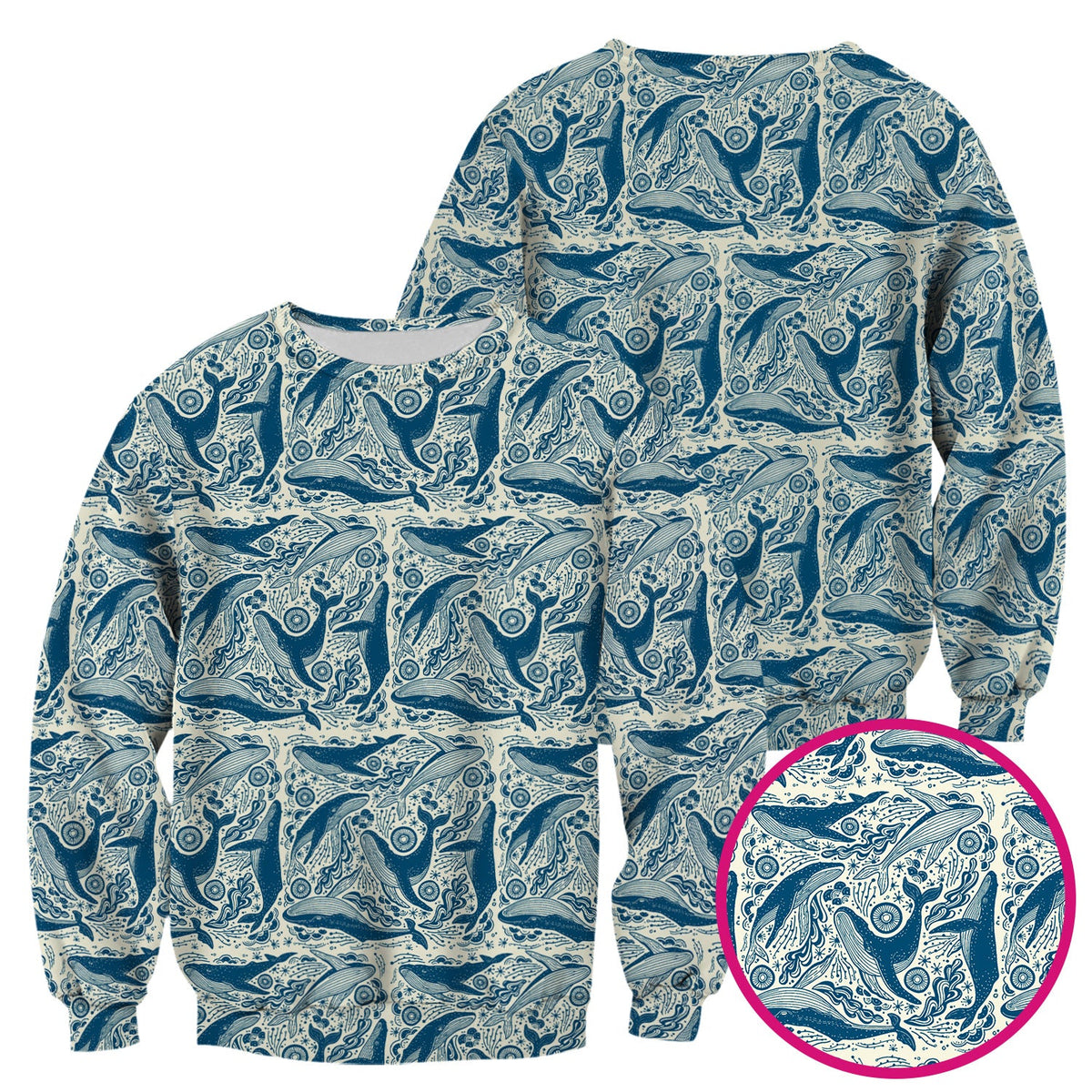 Blue Whale Ocean Nurse Scrub Top