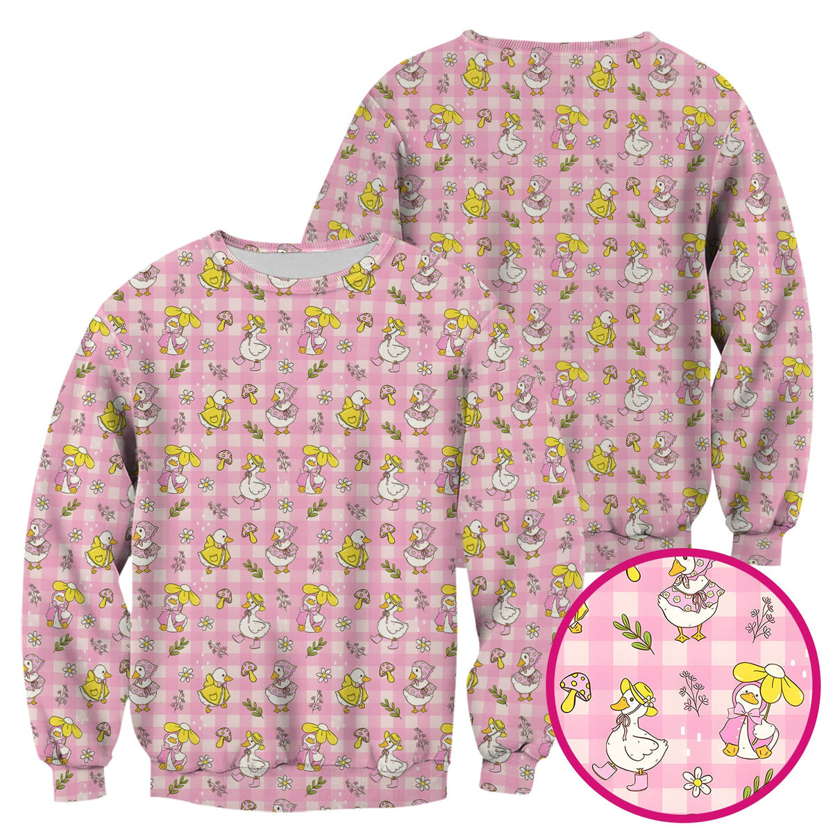 Spring Duckling Gingham Nurse Scrub Top