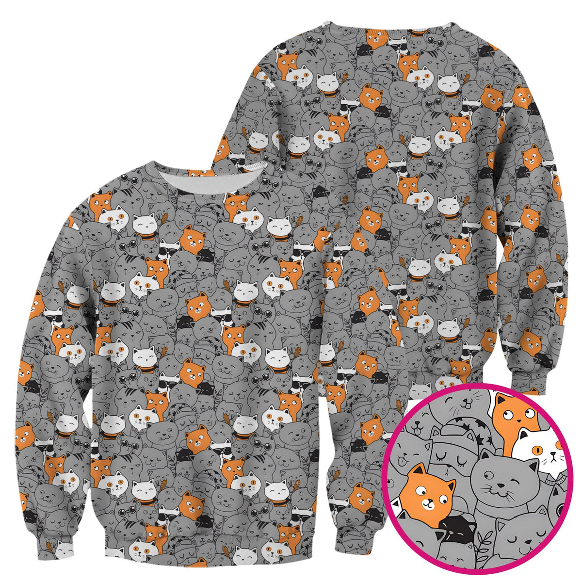 Cats Cute Expressions Nurse Scrub Top
