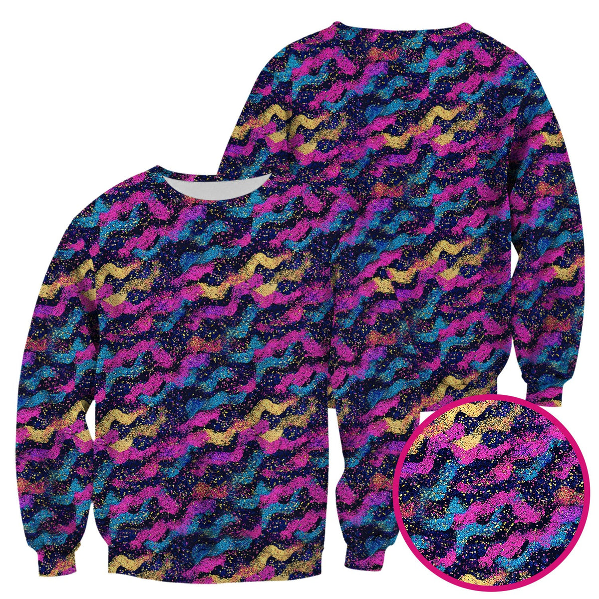 Neon Glitter Galaxy Nurse Scrub Top