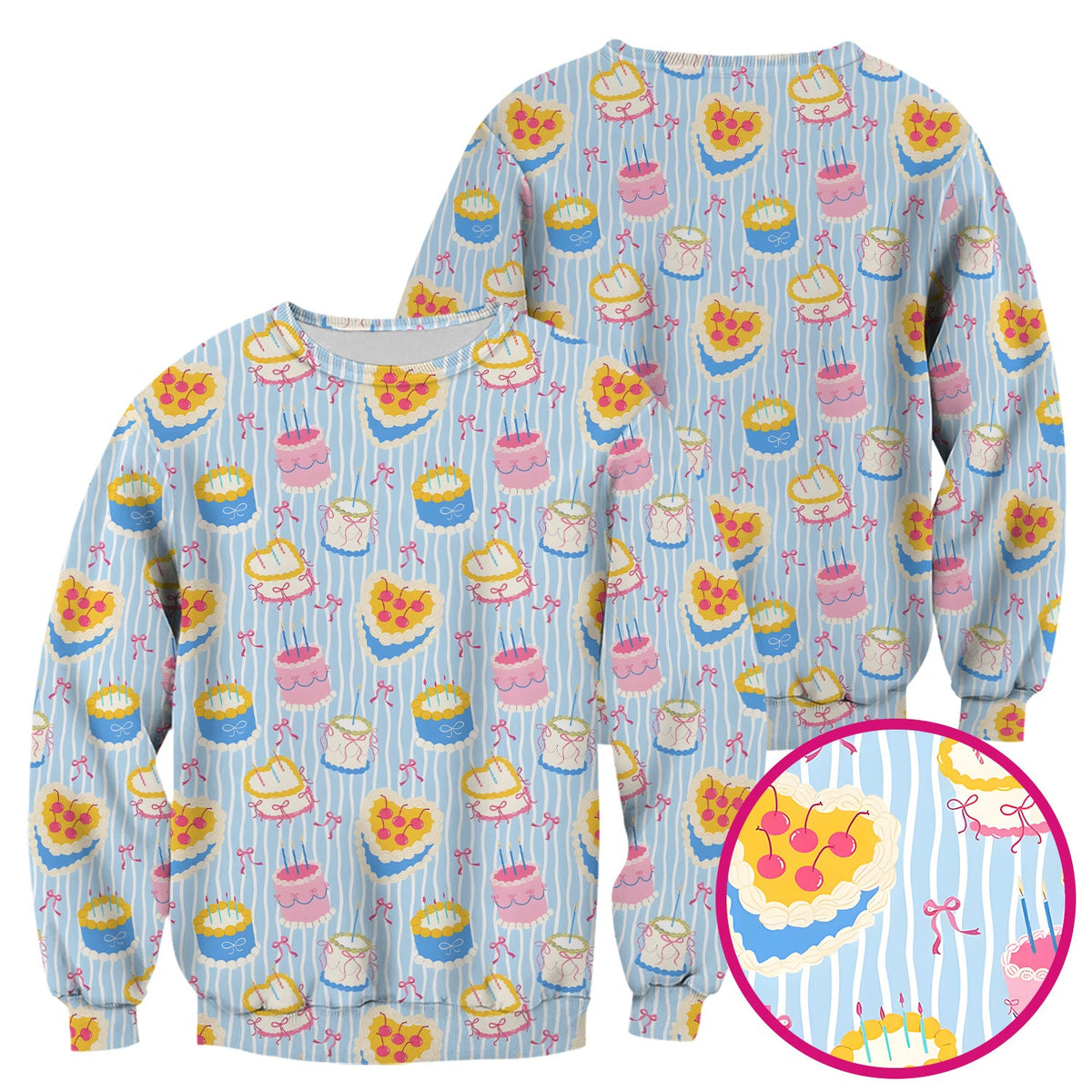 Coquette Cake Bow Stripe Nurse Scrub Top