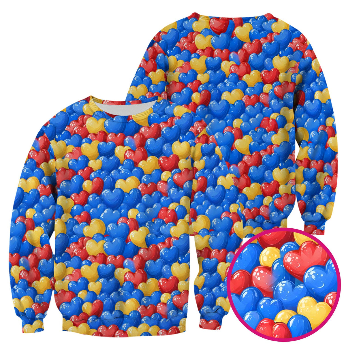 Colorful Autism Heart Nurse Scrub Top