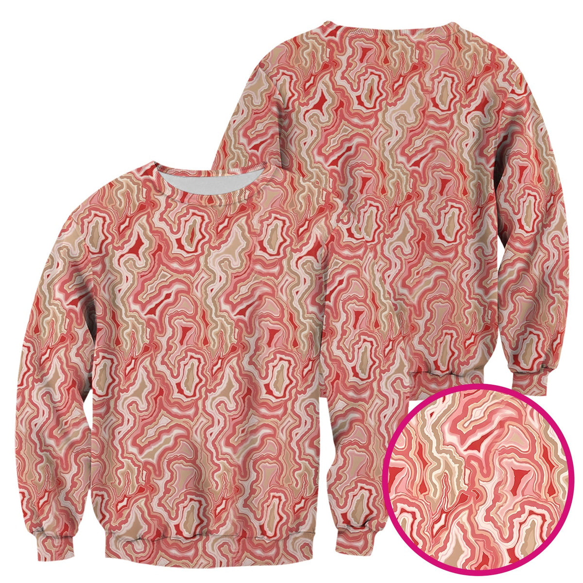 Pink Marble Swirl Nurse Scrub Top