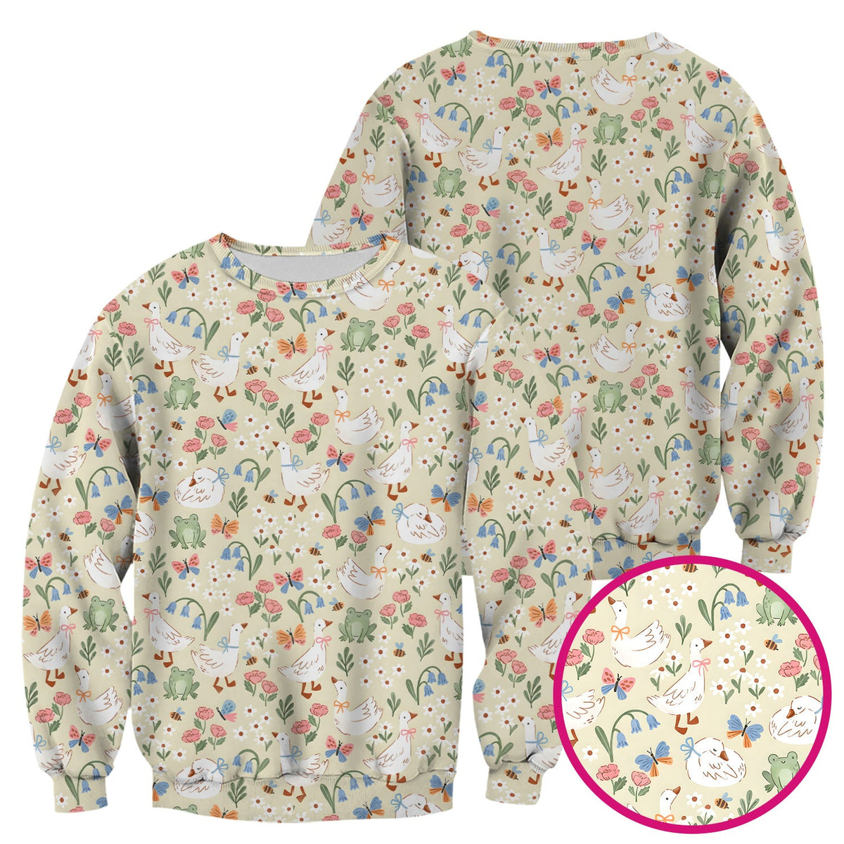 Goose Frog Garden Nurse Scrub Top