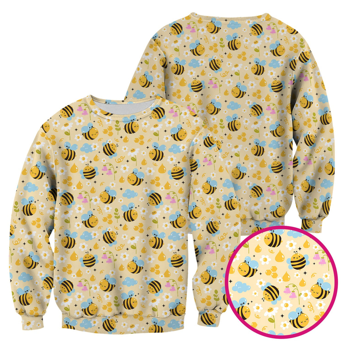 Honey Bee Flower Cloud Nurse Scrub Top