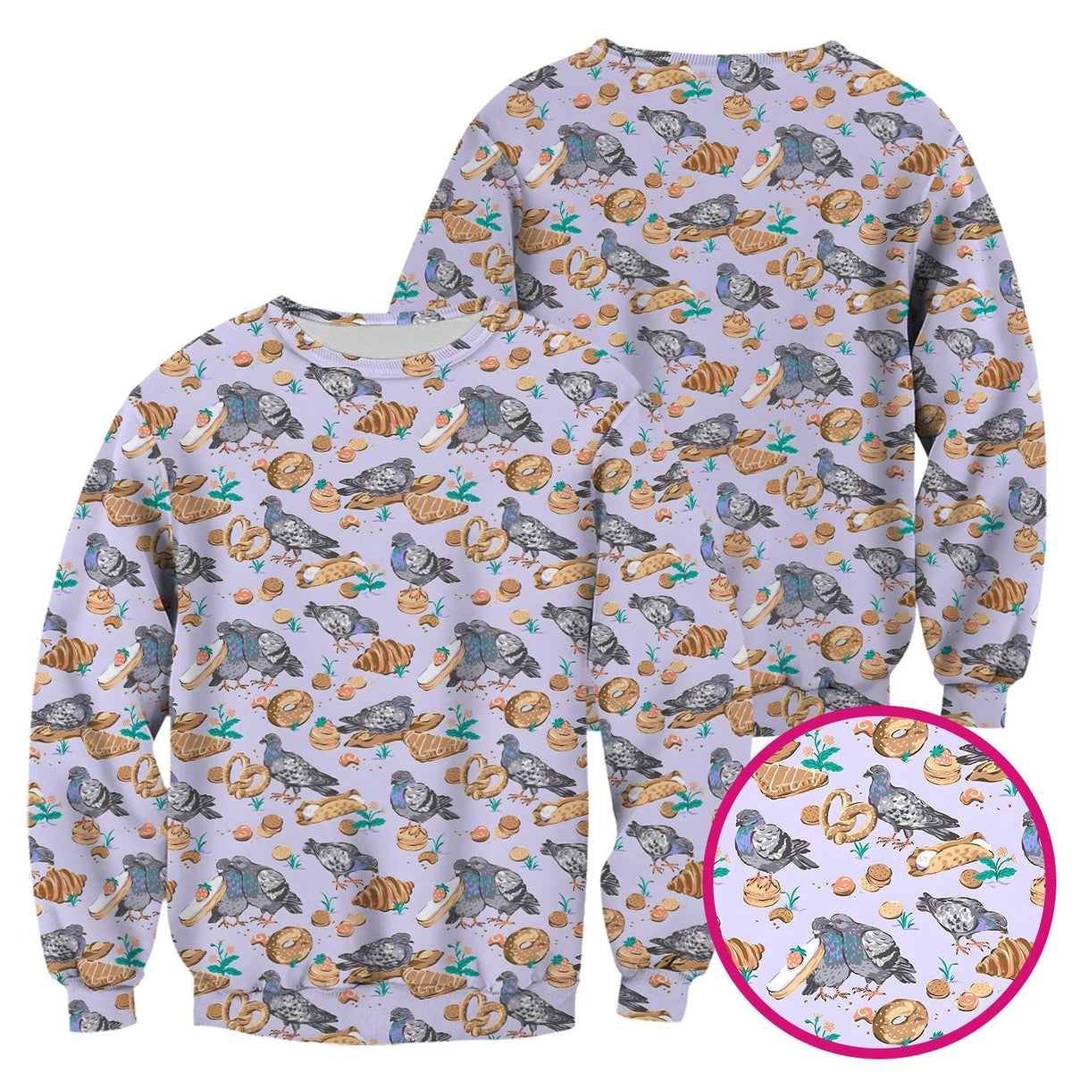 Pigeon Bread Snack Nurse Scrub Top
