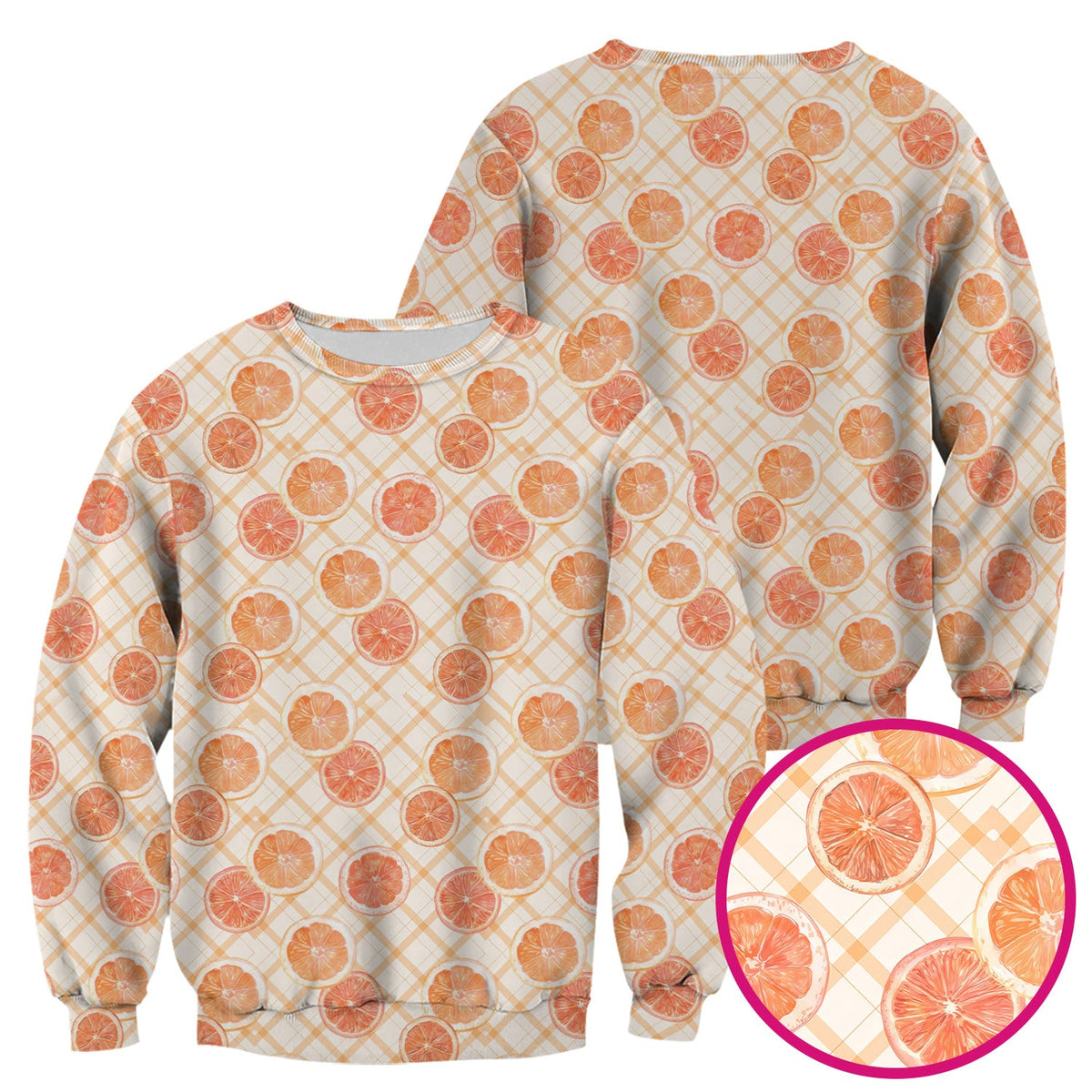 Fresh Grapefruit Slice Nurse Scrub Top