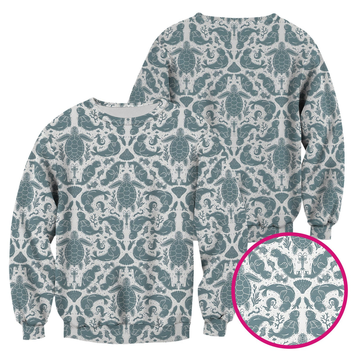 Ocean Sea Marine Life Nurse Scrub Top