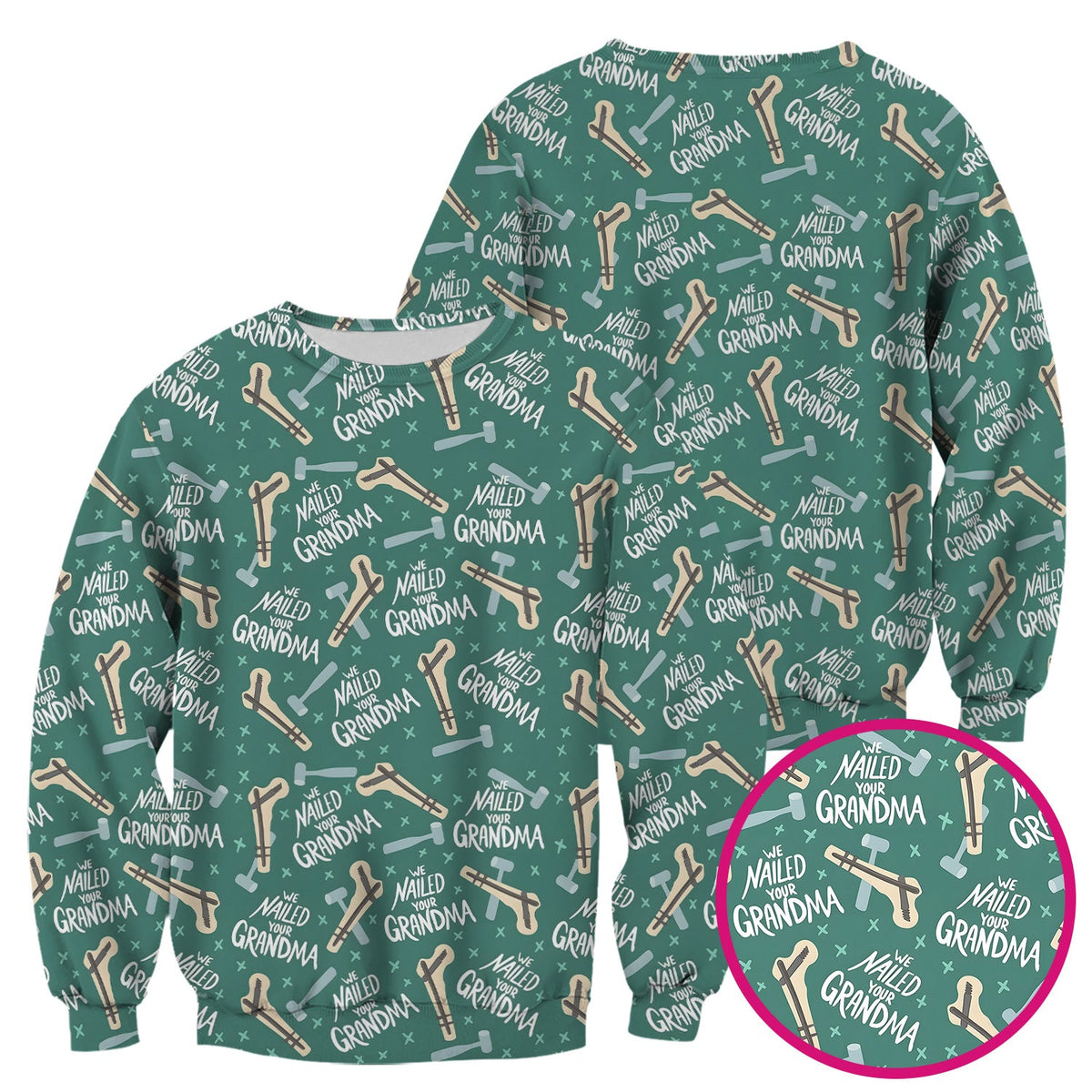 Bone Hammer Nailed Your Grandma Nurse Scrub Top