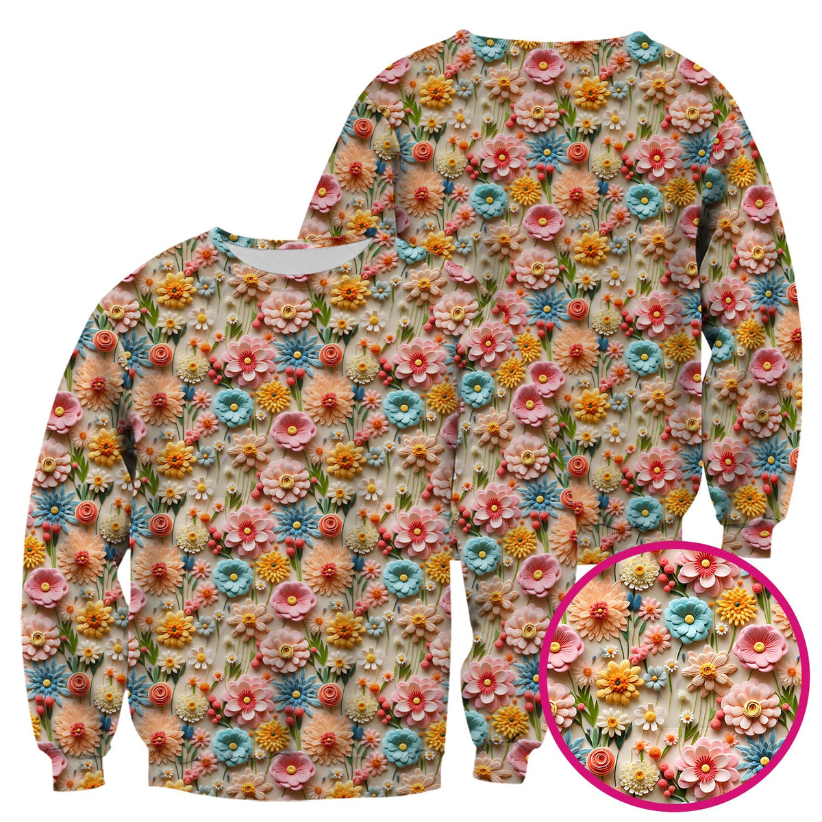 Colorful Blooming Wildflower Nurse Scrub Top