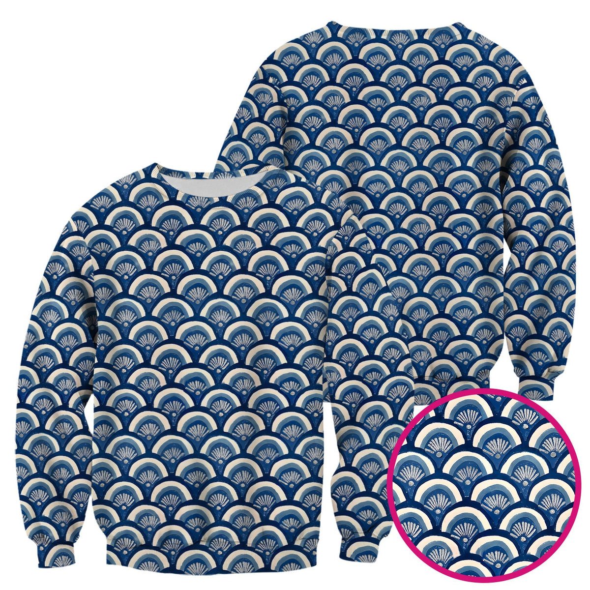 Blue Seashell Nurse Scrub Top