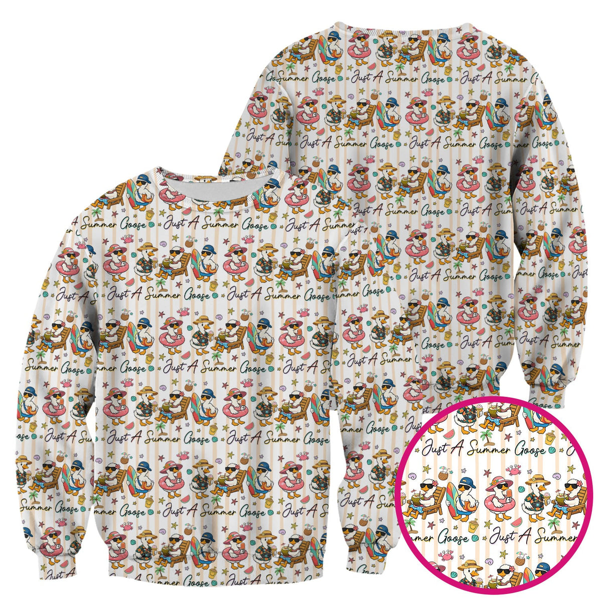 Summer Beach Goose Vacation Nurse Scrub Top