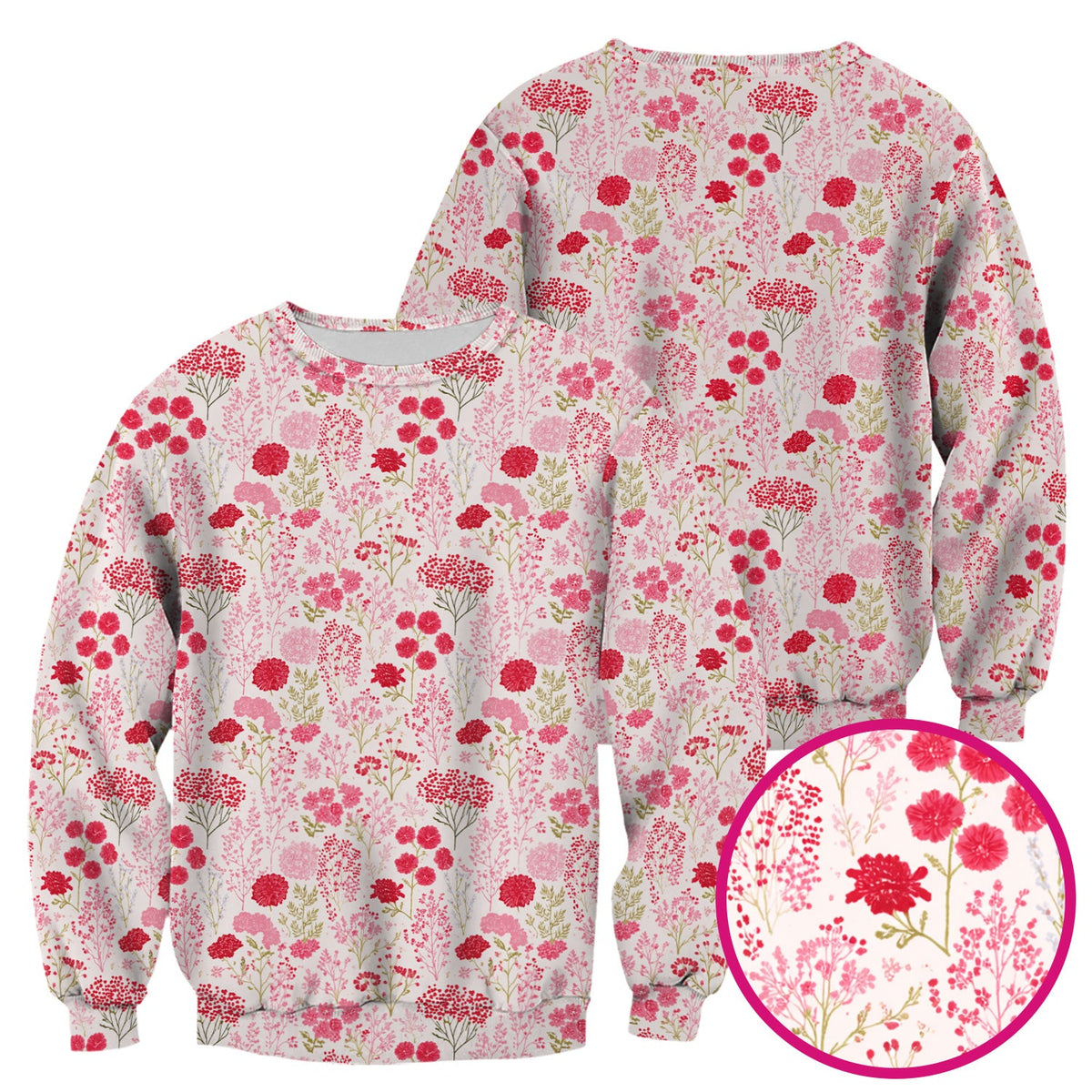 Pink Floral Allover Nurse Scrub Top
