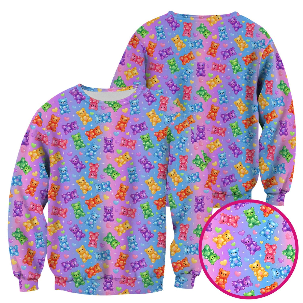 Colorful Gummy Bear Nurse Scrub Top