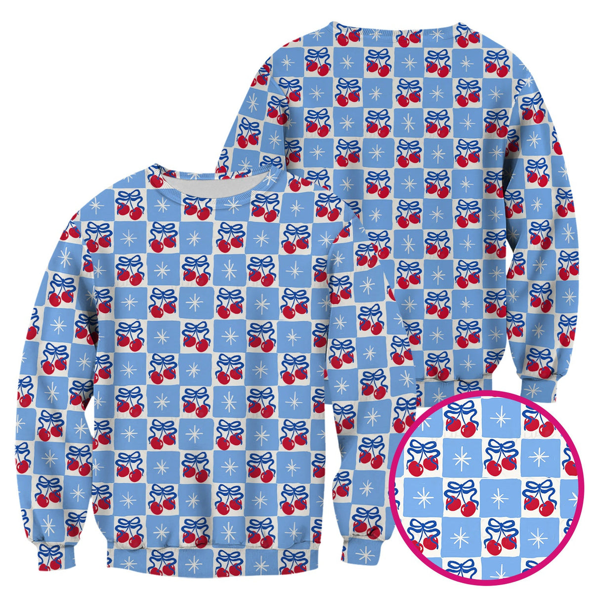 Cherry Bow Gingham Nurse Scrub Top