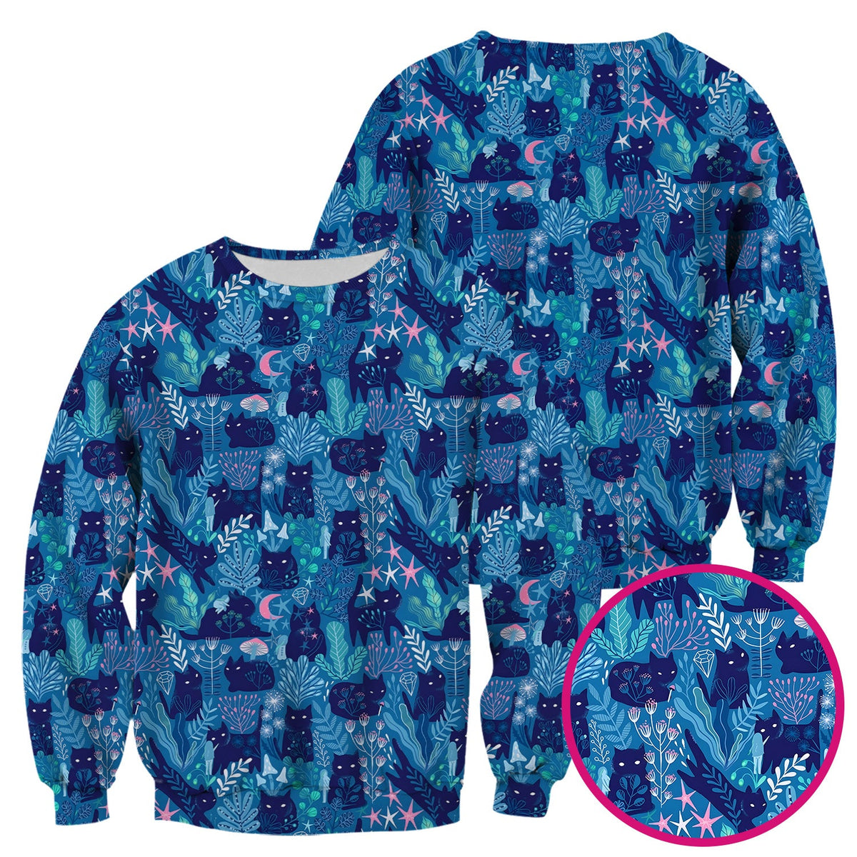 Adorable Celestial Cat Moon Star Nurse Scrub Top