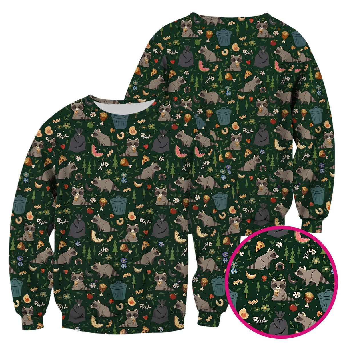 Raccoon Forest Food Nurse Scrub Top
