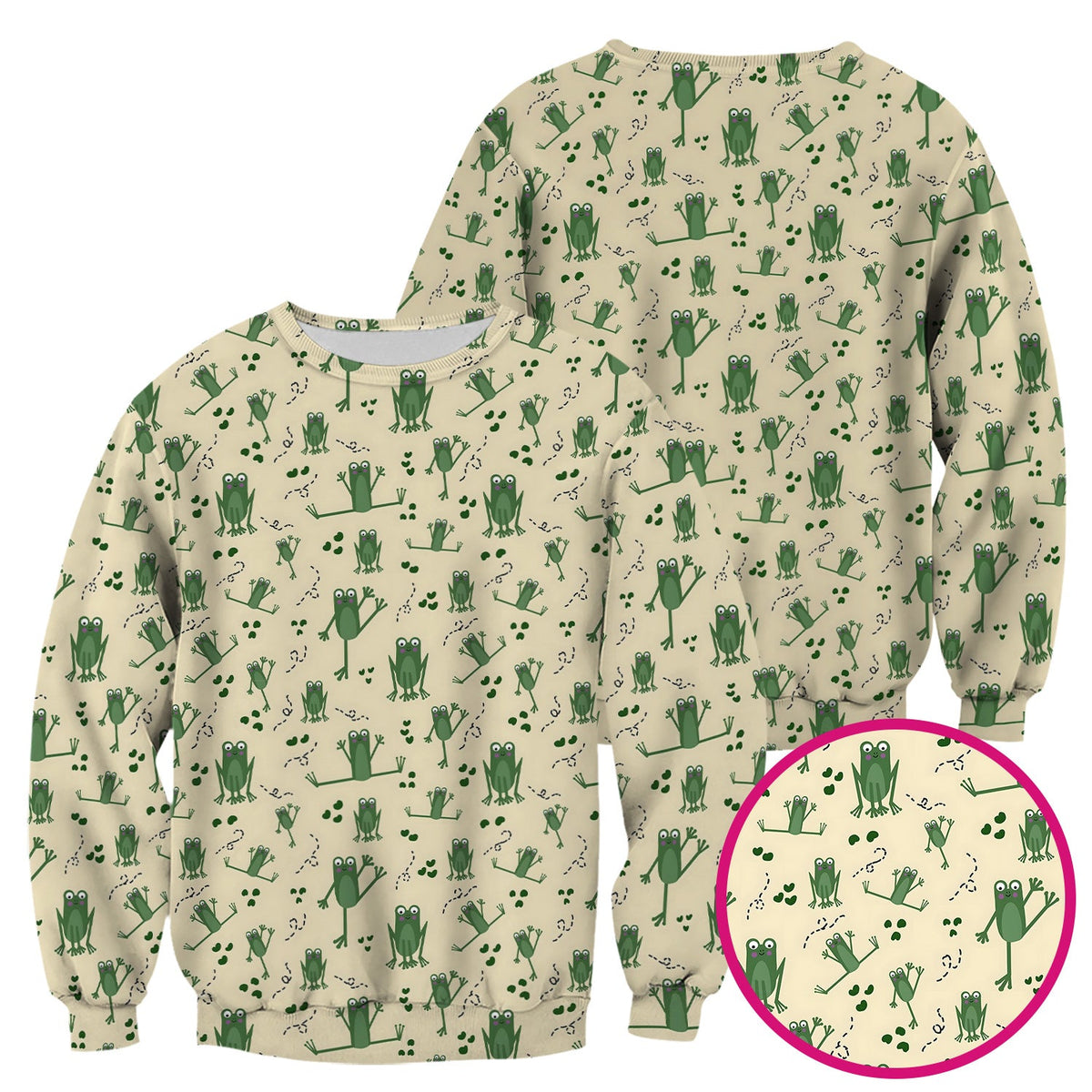 Frog Jumping Footprint Trail Nurse Scrub Top