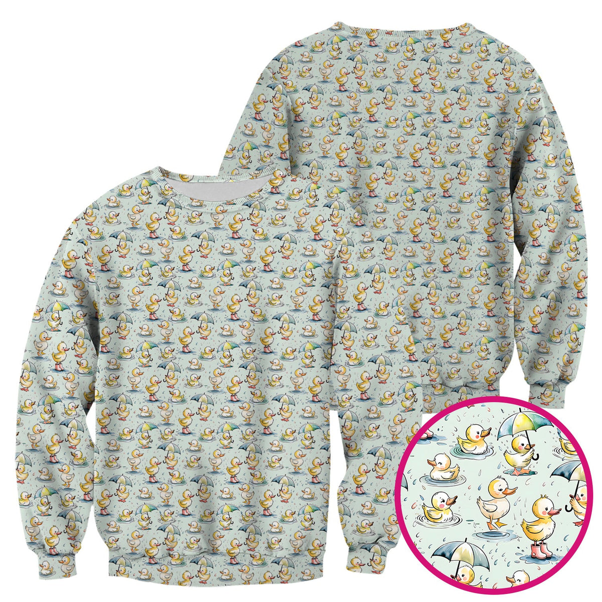 Duck Rain Umbrella Nurse Scrub Top