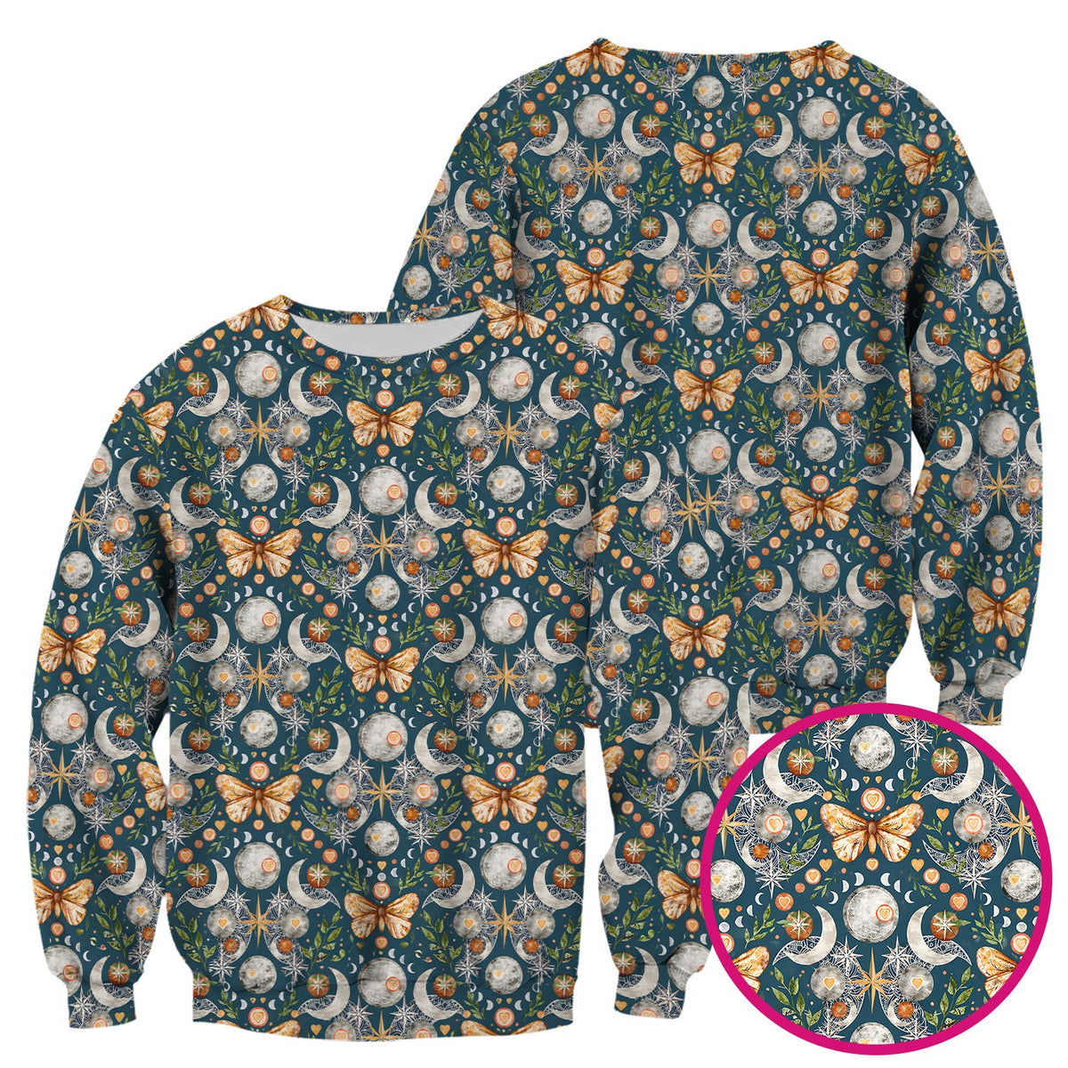 Celestial Butterfly Moonlight Nurse Scrub Top