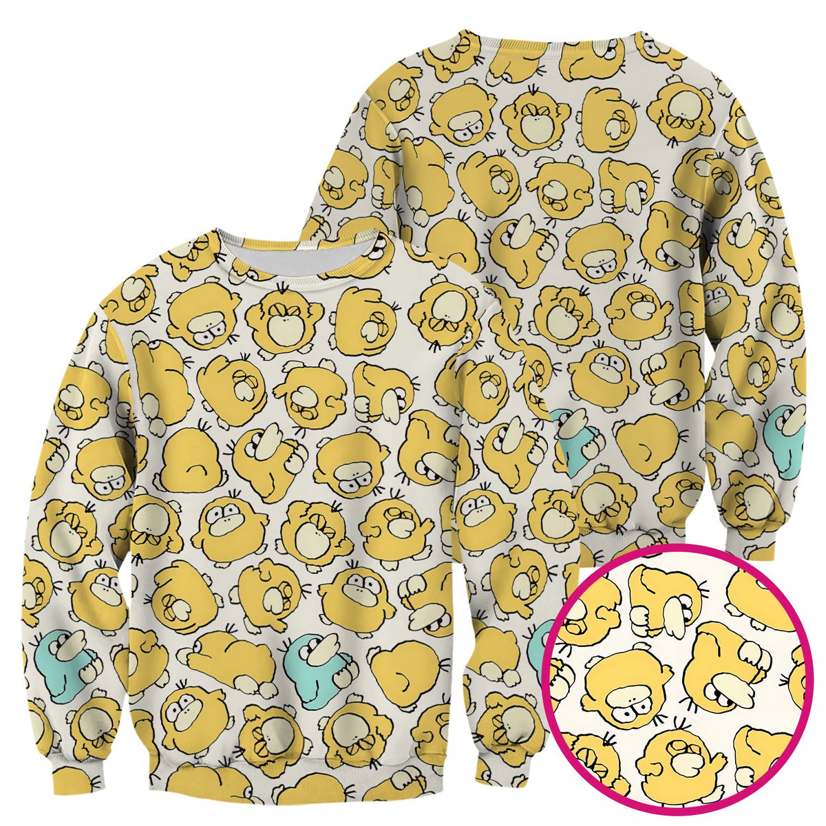 Yellow Cartoon Duck Nurse Scrub Top