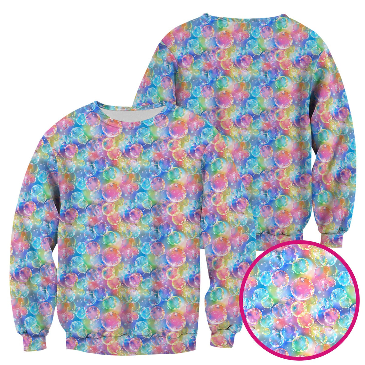 Colorful Floating Soap Bubble Nurse Scrub Top