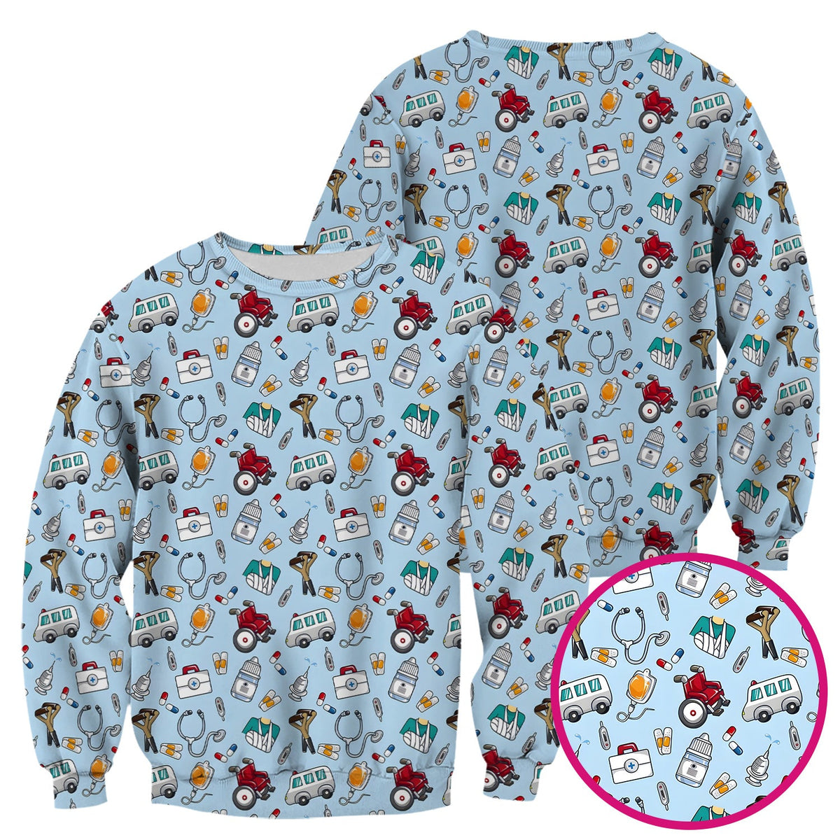 Medical Tools Emergency Transport Nurse Scrub Top