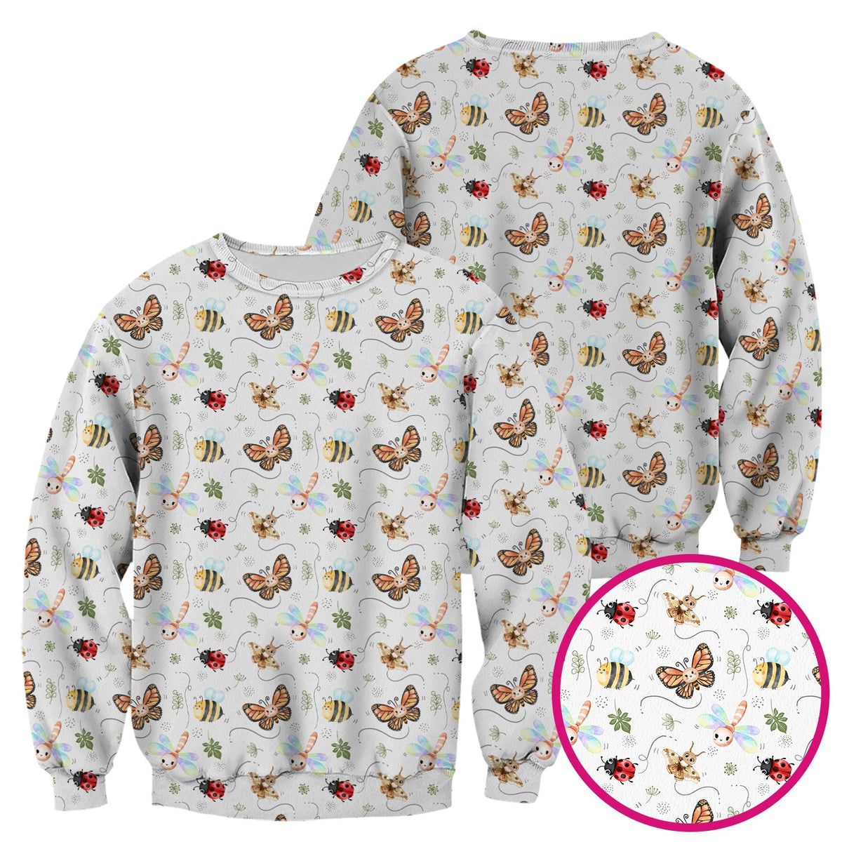 Colorful Garden Insect Nurse Scrub Top