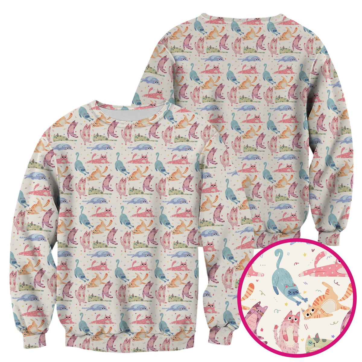 Pastel Cat Nurse Scrub Top