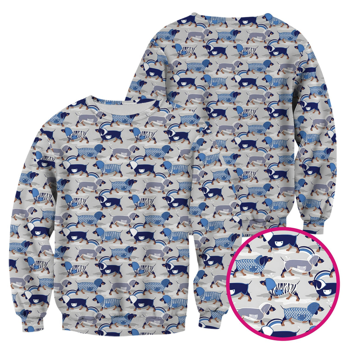 Dachshund Raincoat Parade Nurse Scrub Top