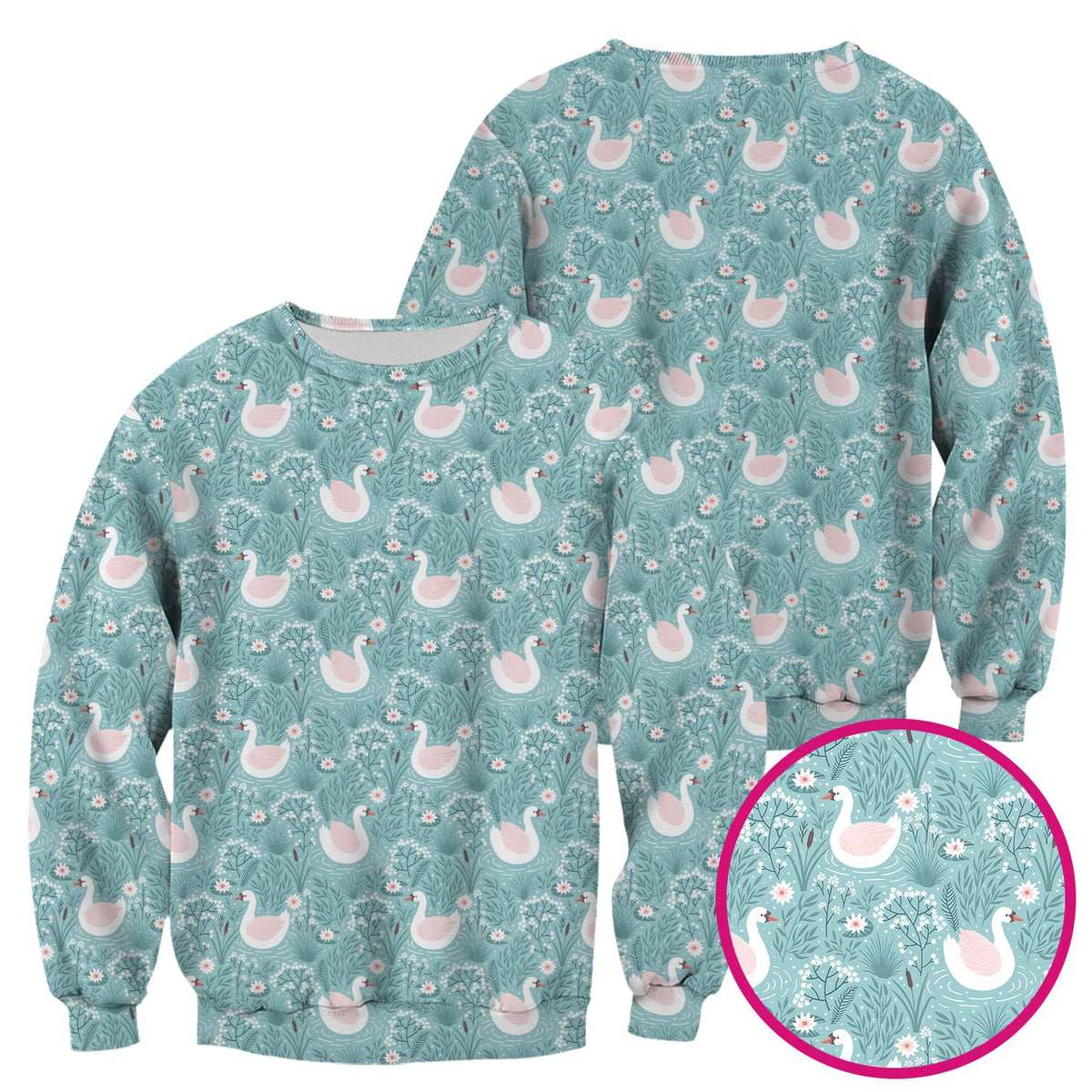Sweet Swan Waterlily Garden Nurse Scrub Top