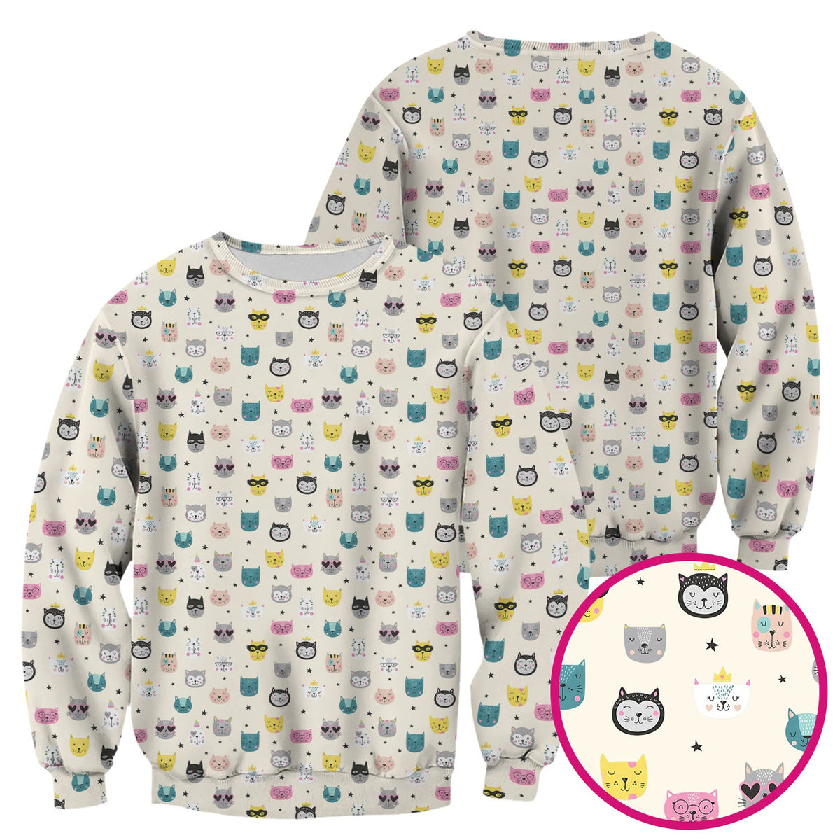 Colorful Cat Nurse Scrub Top