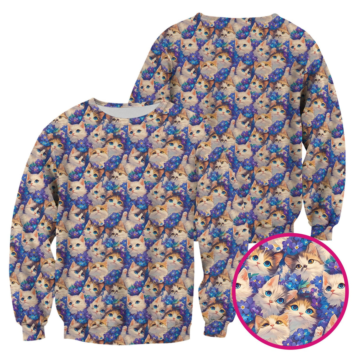 Cute Blue Eyed Kitten Nurse Scrub Top