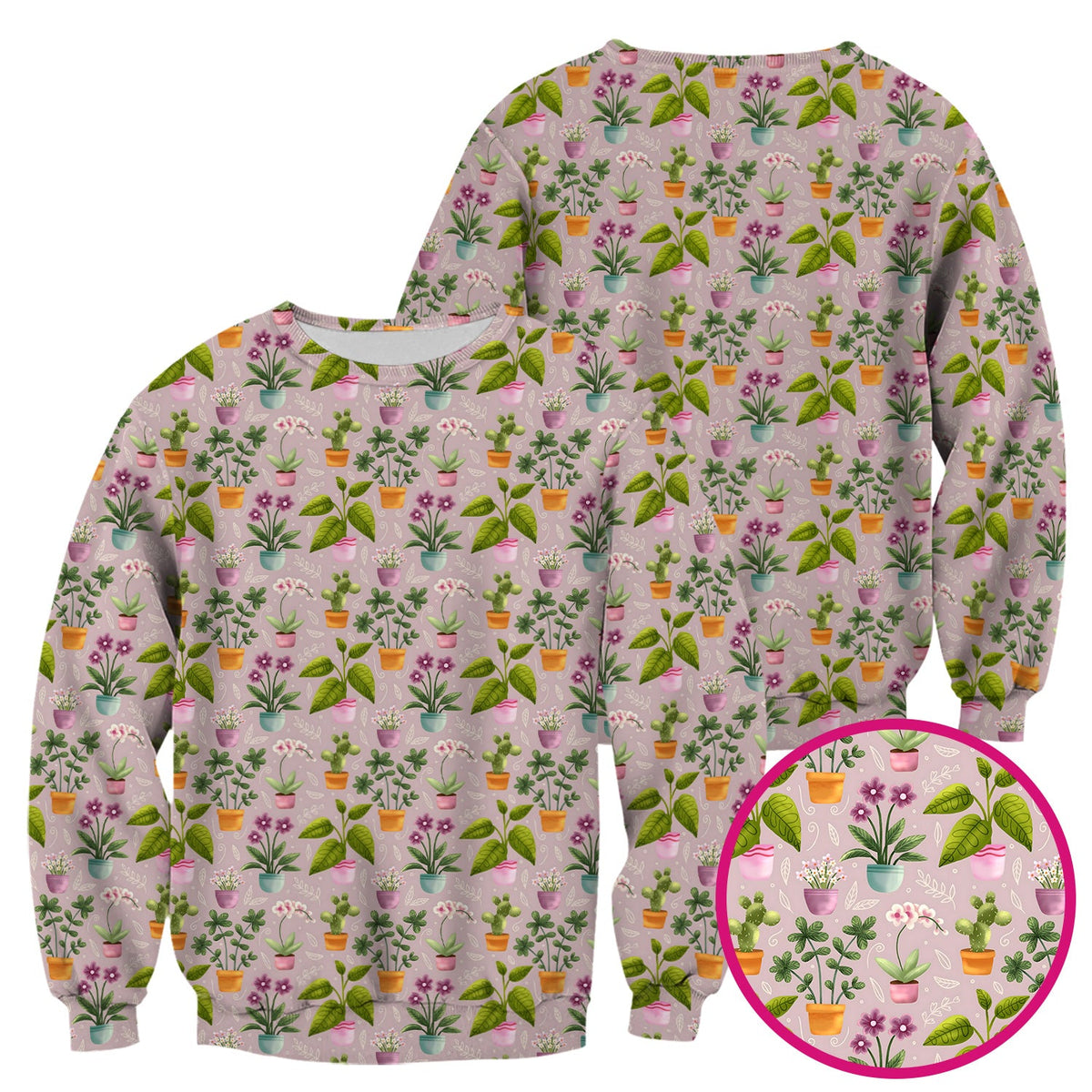 Potted Orchid Cactus Nurse Scrub Top